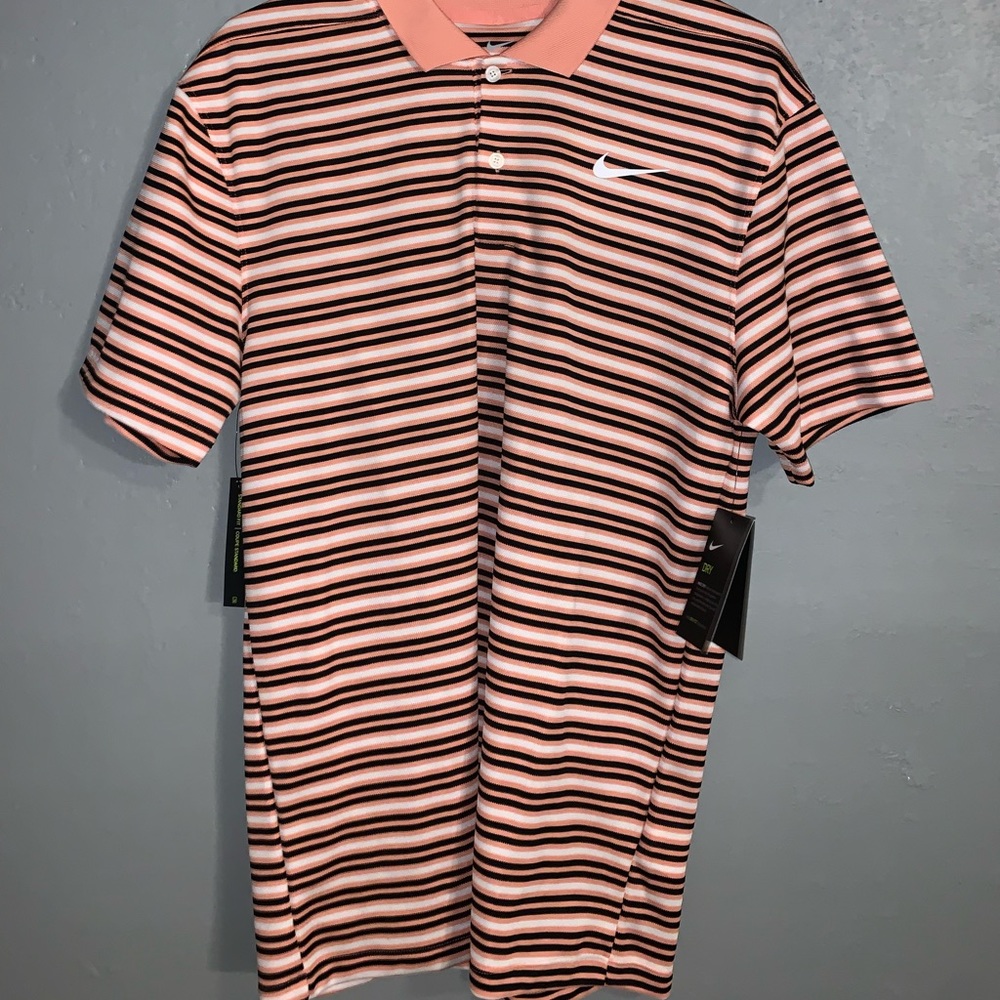 never worn nike striped collared shirt